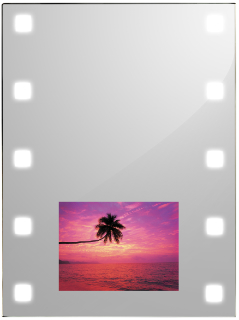 Spiegel mit LEDs und 10,2” Fernseher  Spiegel-TV